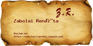 Zabolai Renáta névjegykártya